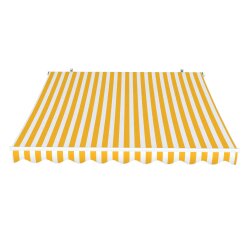 PARAMONDO Gelenkarmmarkise Easy | 3,50 x 2,50 m | Farbe: gelb-weiß (Blockstreifen)
