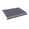 PARAMONDO Gelenkarmmarkise Basic 2000 | 3,50 x 3,00 m | Farbe: dunkelgrau-weiß (Blockstreifen)