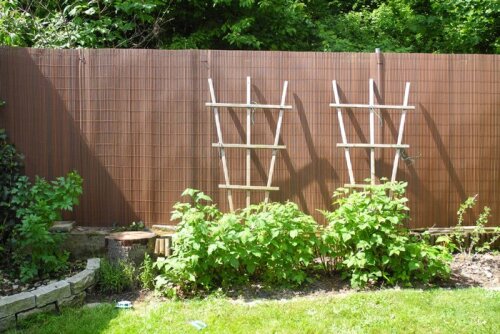 grau jarolift PVC Sichtschutzmatte/Sichtschutzzaun für Garten Balkon und Terrasse 80 x 300 cm