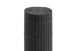 JAROLIFT PVC Sichtschutzmatte / Sichtschutzzaun STANDARD | 80 x 900 cm (1 x 4 m + 1 x 5 m) | grau