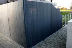 JAROLIFT PVC Sichtschutzmatte / Sichtschutzzaun STANDARD | 120 x 1000 cm (2 x 5 m) | grau
