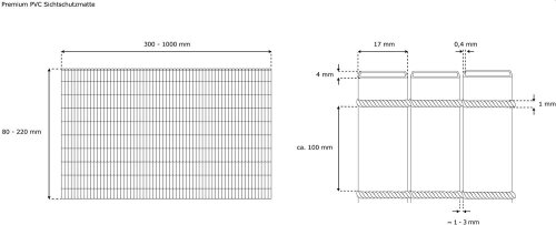 JAROLIFT PVC Sichtschutzmatten PREMIUM (Größe + Farbe nach Wahl)