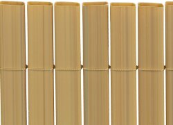 JAROLIFT PVC Sichtschutzmatte / Sichtschutzzaun PREMIUM | 100 x 500 cm | bambus | ohne Abdeckprofile