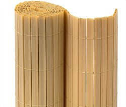 JAROLIFT PVC Sichtschutzmatte / Sichtschutzzaun PREMIUM | 220 x 1000 cm (2 x 5 m) | bambus | ohne Abdeckprofile