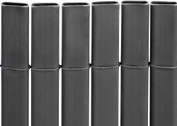 JAROLIFT PVC Sichtschutzmatte / Sichtschutzzaun PREMIUM | 140 x 300 cm | grau | ohne Abdeckprofile