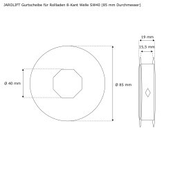 JAROLIFT Gurtscheibe für 40 mm Rollladenwelle 85 mm