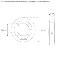 JAROLIFT Gurtscheibe für 60 mm Rollladenwelle 130 mm