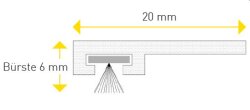 DiHa Rollladenkasten Insektenschutz Bürstendichtung mit Kunststoffprofil 90° (1000mm x 6mm)