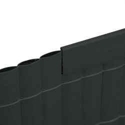 JAROLIFT PVC Abdeckprofil / Abschlussleiste für Sichtschutzmatten | 5 m, grau