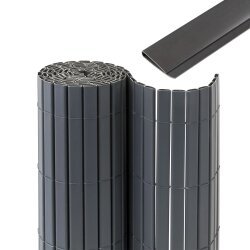 casmartis PVC Sichtschutzmatte PREMIUM | 80 x 500cm, grau (inkl. Abdeckprofile)